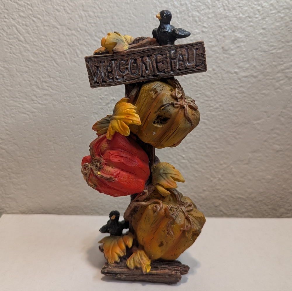 Vintage Pumpkin Stack Fall Figurine